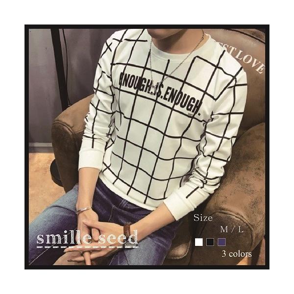 Tシャツ メンズ 長袖 チェックシャツ 全3色 :0612-08:Smile Seed - 通販 ...