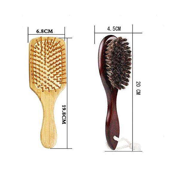 ヘアブラシ 木製パドルブラシ 豚毛櫛クシ くし 血行促進 薄毛改善 美髪ケア 頭皮マッサージ 静電気防止 ギフト Sizzlekoreanbbq Com