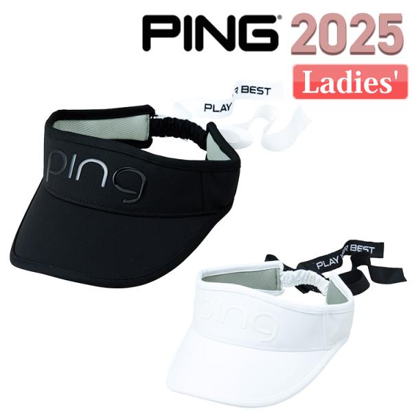 ピン クールリボンバイザー HW-L2504 レディース キャップ  帽子  熱中症対策 暑さ対策 紫外線対策  スポーツ ゴルフ 2025年モデル PING PING（ピン） クールリボンバイザー HW-L2504 レディース キャップ