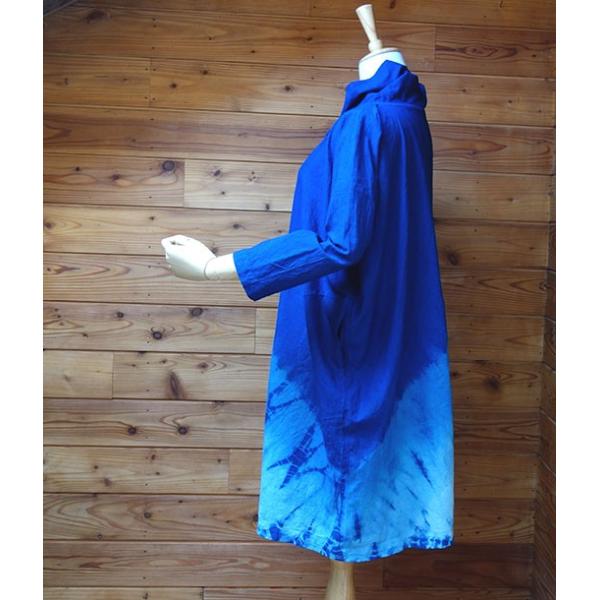藍染の絞り 手染めの綿 グラデーションが映えるチュニック ワンピース Buyee Buyee 日本の通販商品 オークションの代理入札 代理購入