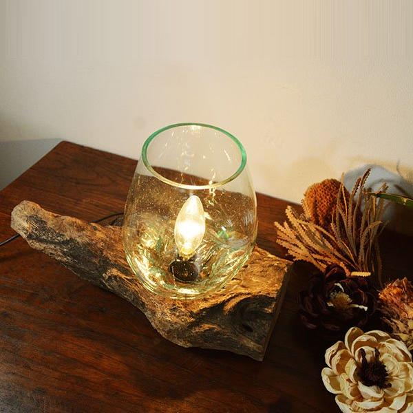 テーブルランプ 間接照明 バリ島のガラスと古木のランプm インテリア おしゃれ エスニック テーブルライト ベッドライト 置き物 オブジェ リゾート アジアン家具 雑貨 Yayapapus 通販 Yahoo ショッピング