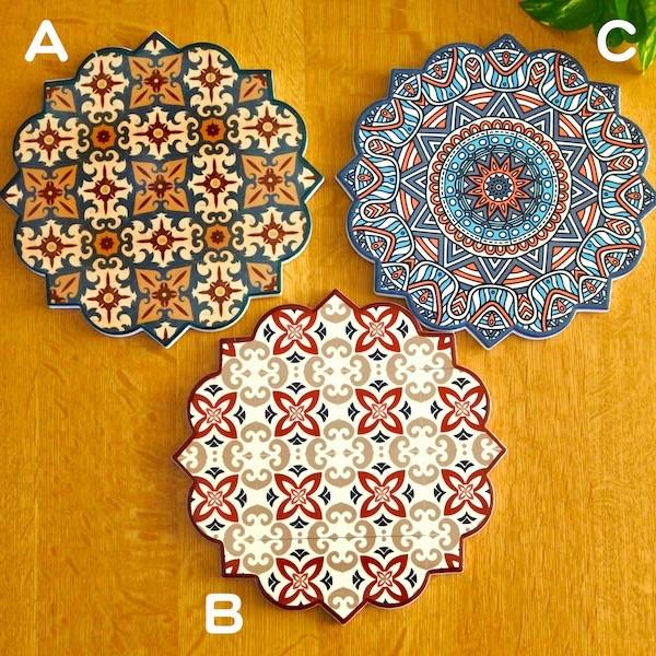 鍋敷き 鍋しき なべしき コースター トルコタイル トルコタイル アジアン バリ 雑貨 タイル風プレート A B C おしゃれ キッチン雑貨 キッチン小物 アジアン家具 雑貨 Yayapapus 通販 Yahoo ショッピング