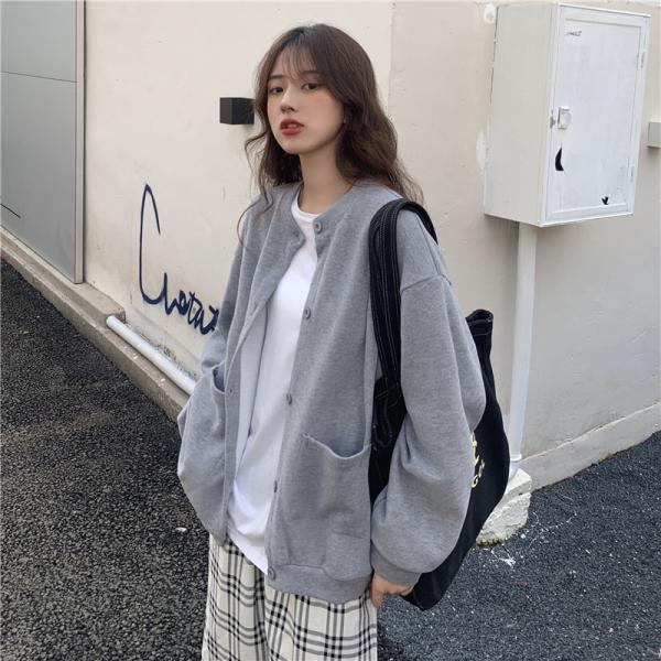 コート レディース カーディガン 春秋 ゆったり アウター パフスリーブ 羽織 上着 着まわし ジャケット 通勤 トップス ノーカラー 無地20代 30代