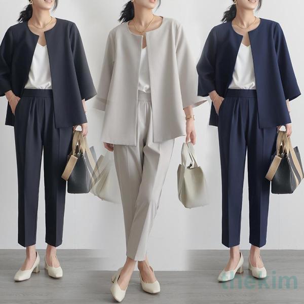 卒業式 服 母 パンツスーツ セレモニースーツ 卒園式 ママ 入学式 スーツ レディース 母親 パンツ 2点セット セットアップ 40代 50代 30代 OL 通勤 面接