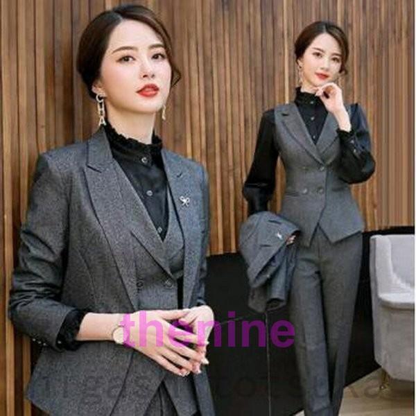 スリーピース レディース スーツ フォーマル パンツスーツ 大きいサイズ 無地 長袖 ビジネススーツ 結婚式 二次会 OL女性 通勤オフ スリーピース レディース スーツ フォーマル パンツスーツ 大きい