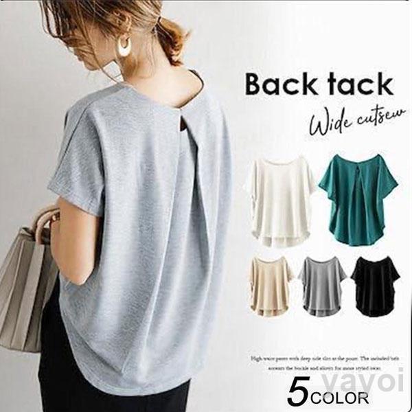 Tシャツ レディース トップス 半袖 サマー カットソー クルーネック 