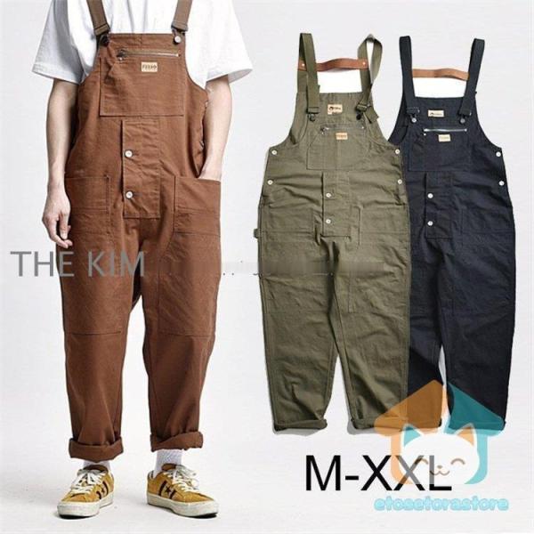 キーワード：サロペット つなぎ オーバーオール オールインワン 綿 麻 リラックス ゆるい 春 夏 秋 冬 作業服 長ズボン 作業着 カジュアル シンプル ゆったり 無地 大きいサイズ キャンプ フェス 釣り お出かけ 散歩 お買い物 かわ...