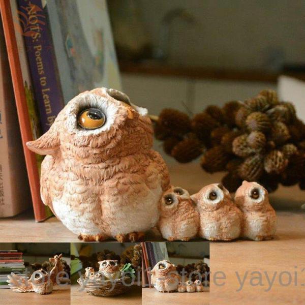 【美品】フクロウ　陶器　ヨーロッパ　置物　インテリア　工芸品　美術品　A1348 yko-storeyk_og286