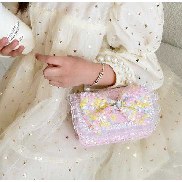 キッズバッグ ショルダー チェーンバッグ ポシェット 女の子 ミニ ショルダーバッグ キッズ 小学生 リボン キラキラ PU 子供用 幼稚園 軽量 斜めがけ 幼児 かばん おしゃれ プレゼント 誕生日 斜めバッグ ハンドバッグ 可愛い 旅行...