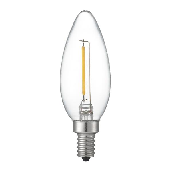 YAZAWA フィラメントLED電球 C32 シャンデリア形 E12 電球色 10形相当 クリア LDC1LG32E12C2