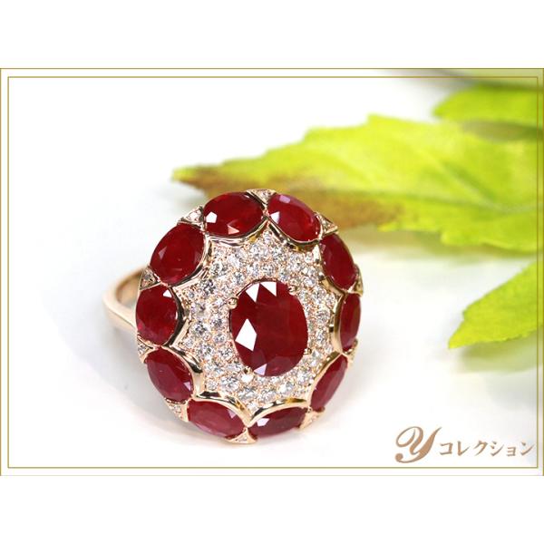 【週末値下げ】K18PGルビーリング約1.30ct✴︎12号 K18PGルビーリング約1.30ct