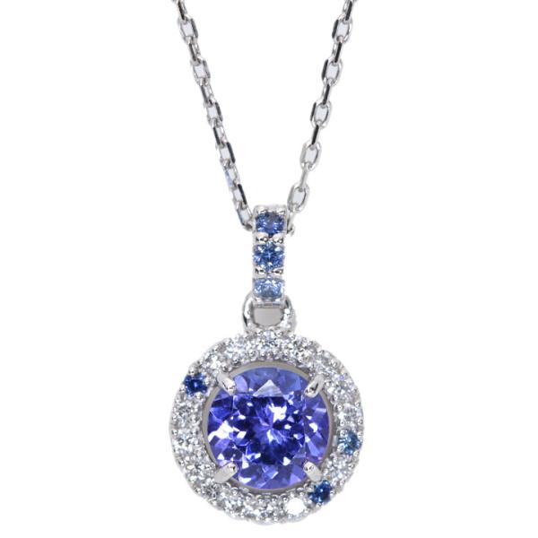 プラチナ　タンザナイト0.50ct ネックレス タンザナイト 0.50カラット前後 ダイヤモンド 0.07カラット PT900