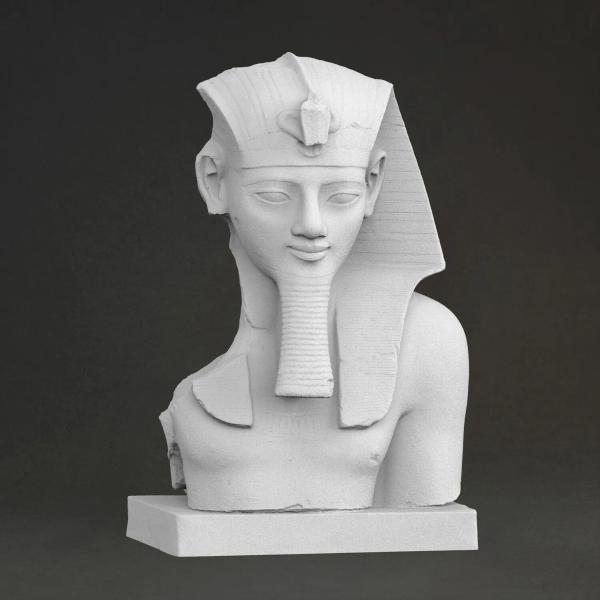ファラオアメンホテプ3世彫刻 3Dプリント樹脂製 手描き石膏風 壁飾り 仏像風置物