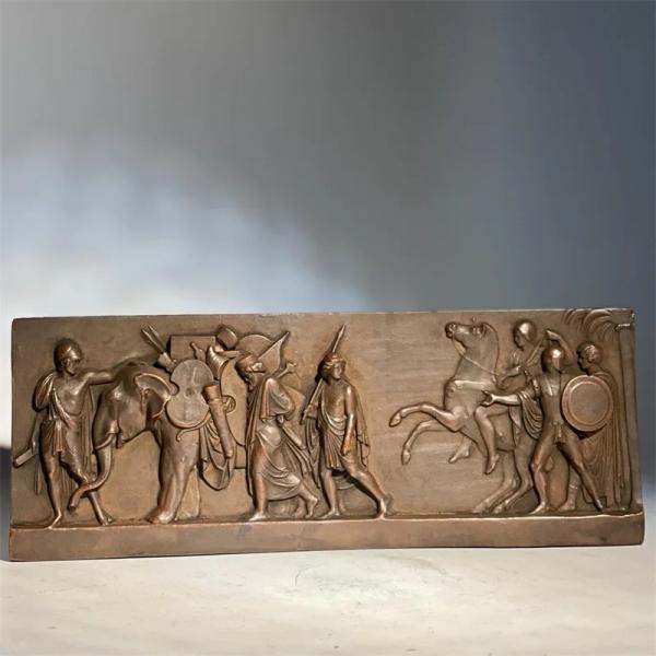 古代ローマレリーフ複製品 アレクサンダー大王のバビロン入城場面 ホーム飾り 歴史教具 石製