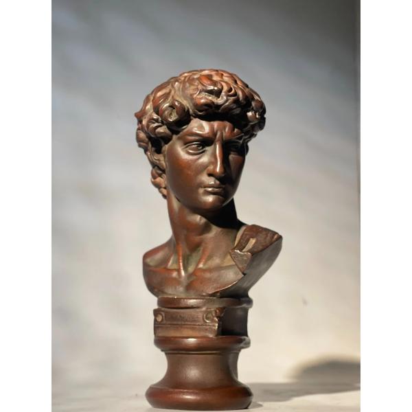 彫刻像 ミケランジェロのダビデ像 石製 デスク飾り 内部石造り 高温