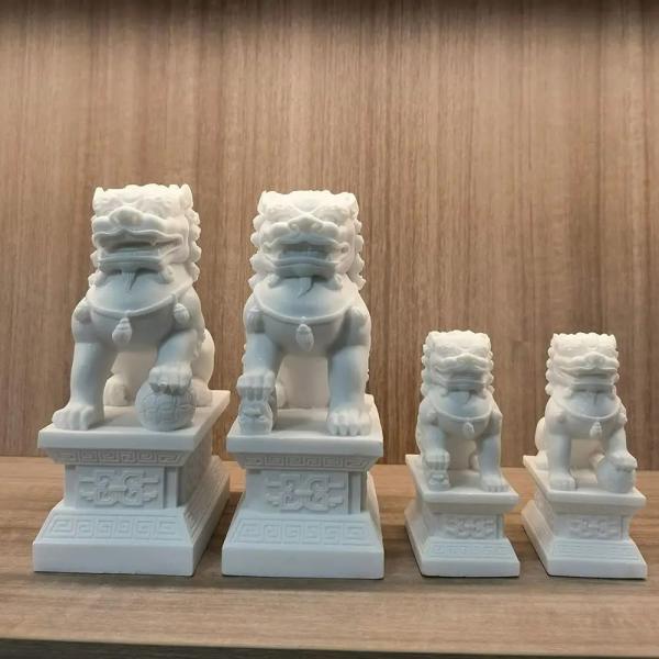 北京犬 狛犬 ペア 大理石風 風水置物 魔除け 玄関 縁起物 中国伝統 守護獣 置物 装飾 小