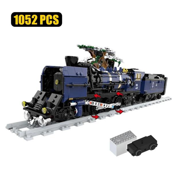 約300ピース 電動機関車モデル 組み立て式ブロック玩具 【80014-19】 レゴ互換 知育玩具 Orient Express