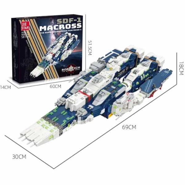 約4682ピース アニメ宇宙船SDF-1マクロス ビルディングブロック 58144 ブロック 知育 オリジナル 箱