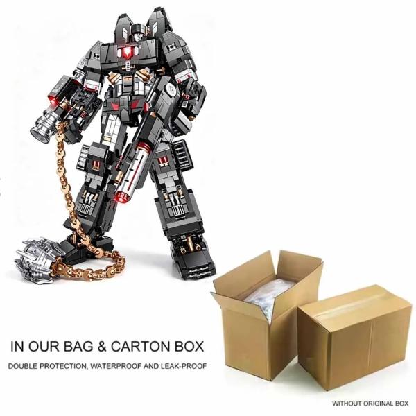 送料無料 映画メガトロン戦闘ロボットメカ変形可能「チェイス・ザ・パルス」モデルビルディングブロックMOC Carton box