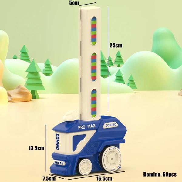約60ピース 自動走行ドミノ列車 教育玩具 プラスチック製 知育玩具 子ども向け プレゼント Blue car