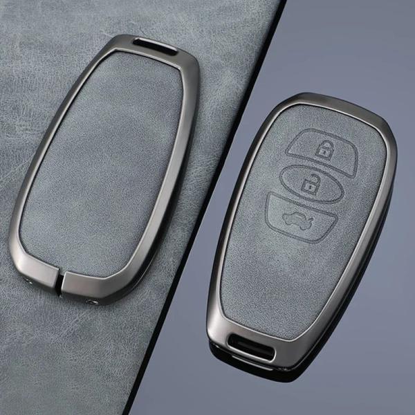 スマートキーケース 金属製 レザー風 メタルカバー Subaru フォレスター インプレッサ クロストレック 3 Buttons