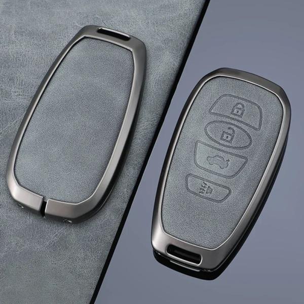 スマートキーケース 金属製 レザー風 メタルカバー Subaru フォレスター インプレッサ クロストレック 4 Buttons