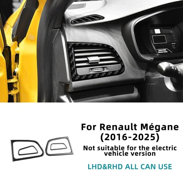 ルノー メガーヌ4 2016-2025用 センターコンソール エアアウトレット用 ブラック カーボン