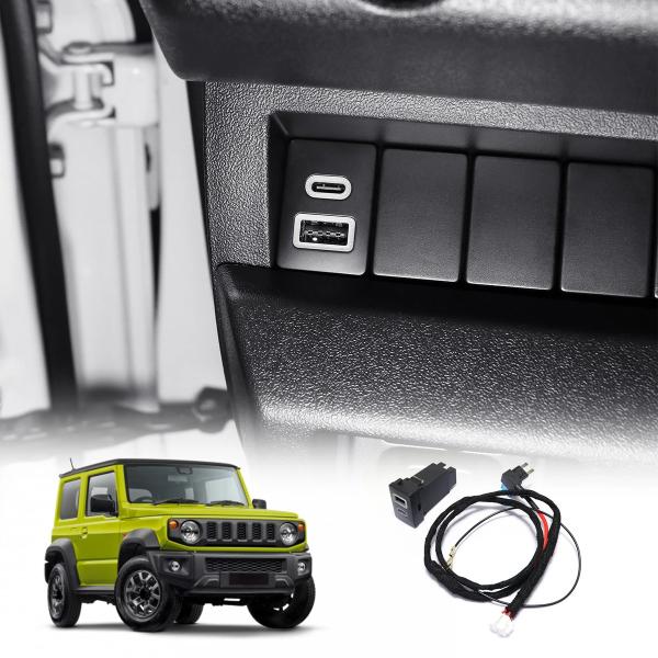 車用充電器 デュアルUSB Type-C PD対応 シガーソケット式 スズキジムニー JB64 JB74 JC74