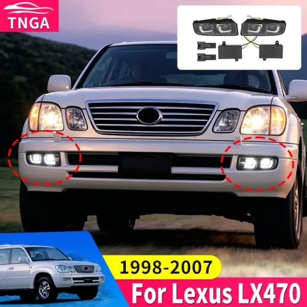トヨタレクサス LX470 1998-2007用 LED フォグランプ レンズ交換用 高輝度 防水 外装照明 カーアクセサリー