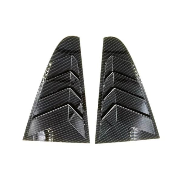 VW CC 2010-2018用 リアサイドウィンドウ用 ローバーカバー トリム ABSグロスブラック Carbon