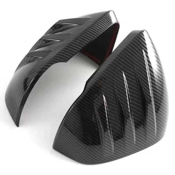フォードマスタング 2024-2026用 リアビューミラーカバー ABSプラスチック グロスブラック Carbon Look