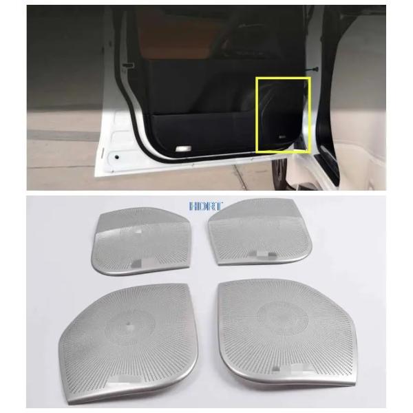 レクサスLX570用ドアスピーカーカバー ステンレス鋼製 インテリアアクセサリー Silver 4pcs
