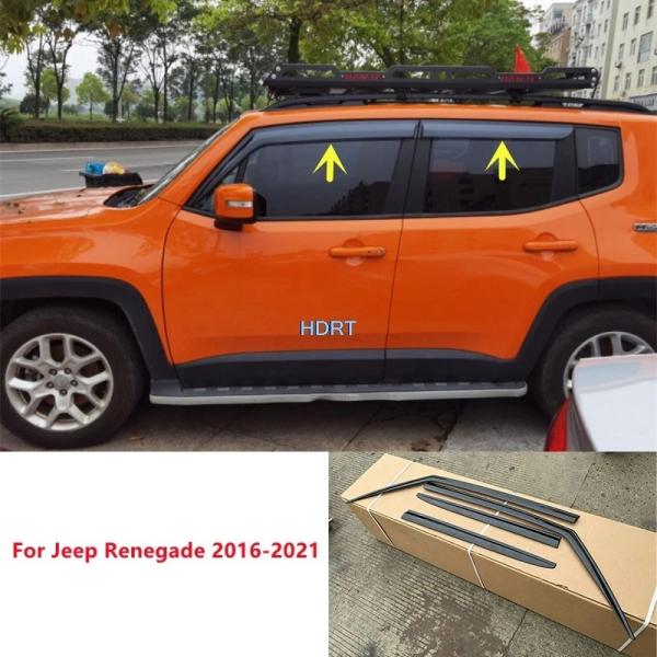 車用ウィンドウバイザー ディフレクター 日雨シェルター 天候シールド カバー プロテクター 装飾アクセサリー ジープレネゲード