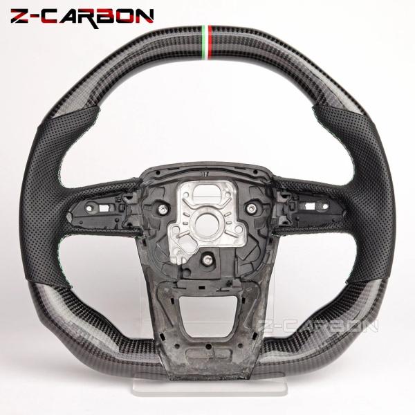 カーボンファイバーステアリングホイール ランボルギーニウルス2018-2024用 穴あきレザー Style 1