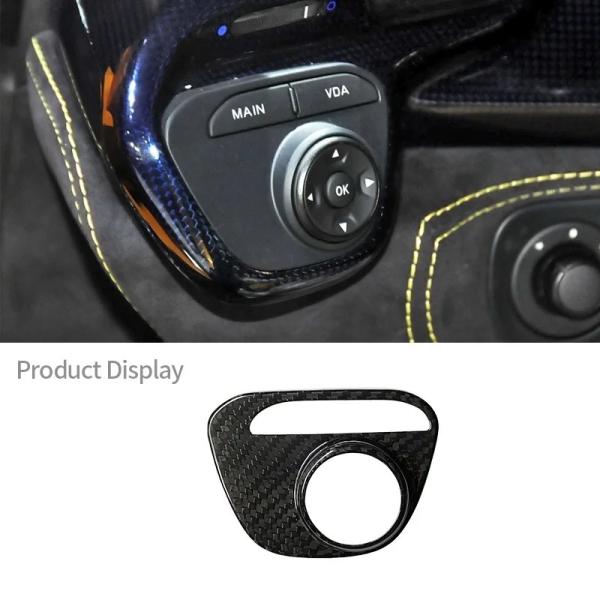 フェラーリ458イタリア2011-2016用リアルカーボンファイバー製VDAプッシュボタンスイッチカバー 車内アクセサリー