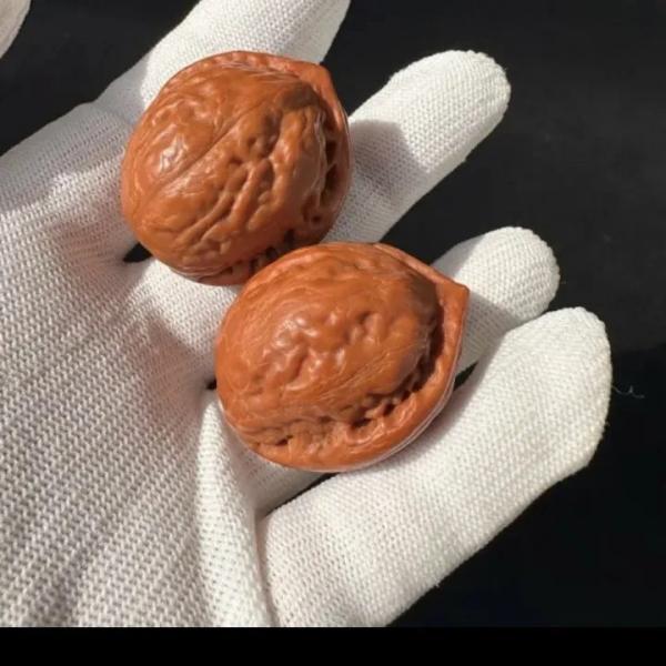 文玩核桃 古樹四手獅子頭 高光沢仕上げ 対の手回し玩物 男性用収集品 インテリア飾り ギフト A22-30mm
