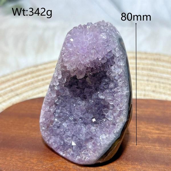 アメジストドゥルージー原石 フリーフォームジオード 水晶の結晶群 ブラジル産 天然石 インテリア ギフト No.11