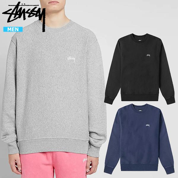 ステューシー スウェット メンズ スウェットクルー ストック ロゴ 刺繍 裏起毛 STUSSY STOCK LOGO CREW  ^118310【stu030】^