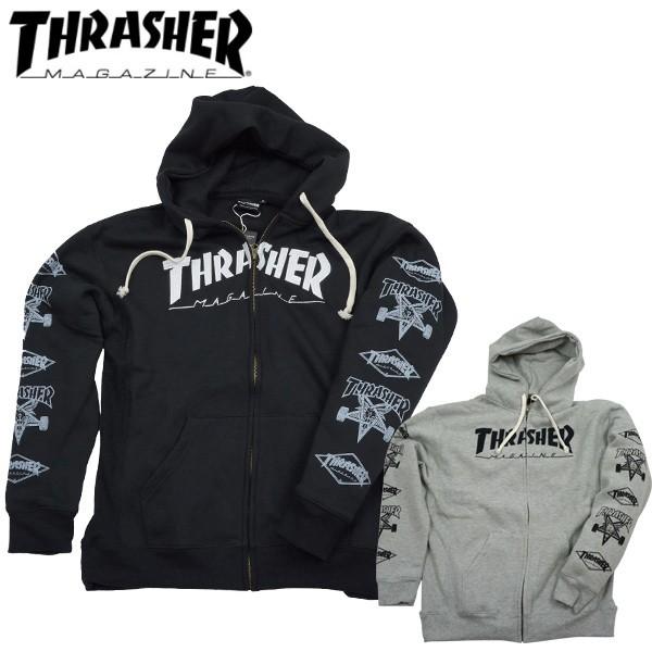 thrasher zip hoodie