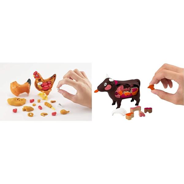一羽買い!! 焼き鳥パズル & 一頭買い!! 特選焼肉パズル-ウシ-【セット買い】3Dパズル 立体パズル 暇つぶし 知育玩具
