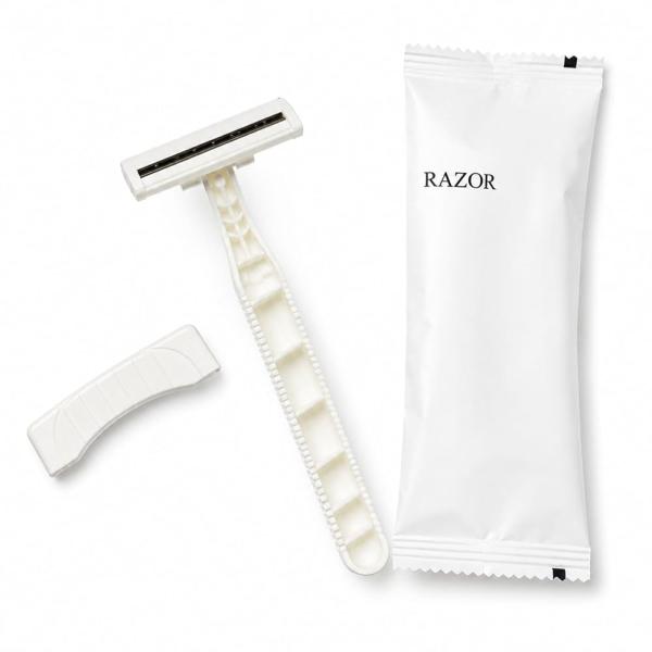 [100本] カミソリ 使い捨て 業務用（RA二枚刃）アメニティ 白 Razor 髭剃り 剃刀 ヒゲソリ 2枚刃 ニ枚刃 T字カミソリ T字シェーバー ヒゲソリ ホテルアメニティ