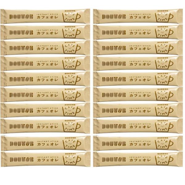20本セット[ CAFE TIME ]ドトール カフェタイム カフェオレ スティック 個包装 インスタントコーヒー まろやか ミルク入り アイス ホット メール便