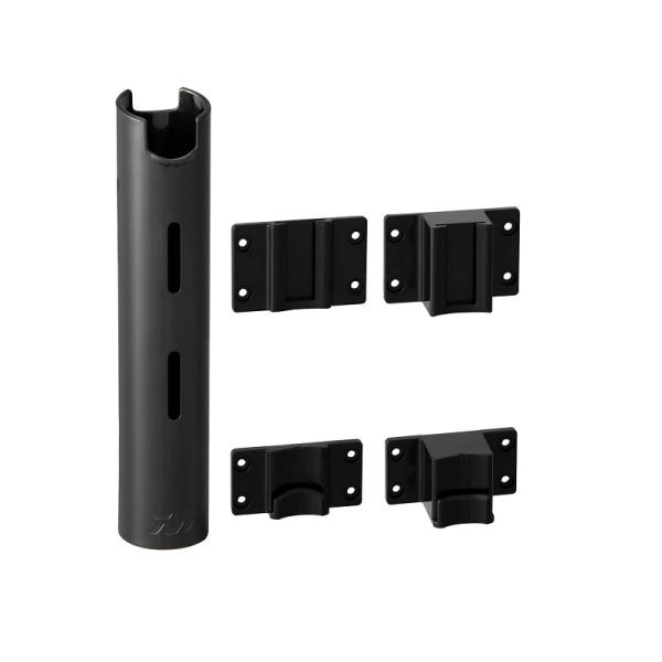 クーラー用本体（竿立て部）は取り外し簡単な着脱式ロッドスタンド本体（竿立て部）は着脱可能で使用しない時に取り外せばクーラーボックスはコンパクトな状態で収納可能。直径約Φ33mmまでのロッドに対応。使用シーンによる2種類の高さ違い台座標準装備...