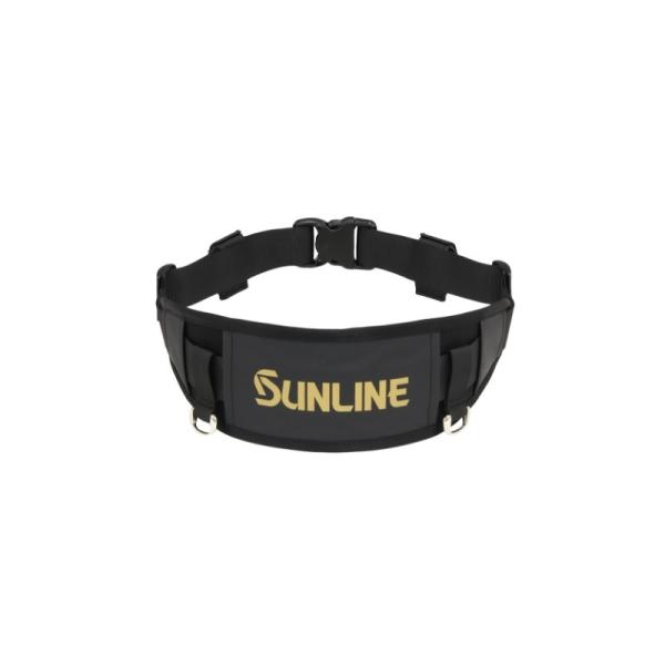 ■クッション入りの腰パッドで身体への当たりが柔らかく、疲労感が軽減されます。ワンタッチバックル方式で装着が簡単です。D環（ノーマル型2個、曳舟用2個）付。SUNLINEサンライン　SUA-40 鮎ベルト ブラック F●サイズ:フリー●素材:...