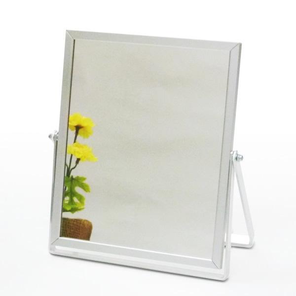 サイズ:204×175×奥行10mm鏡面サイズ:172×139mm重量:266g材質:鏡/ガラス　フレーム/アルミニウム製造国:日本メーカー:メリー角型 スクエア スタンド式 角度調整 かがみ 身だしなみ 化粧 メイクアップ メイク コンタ...
