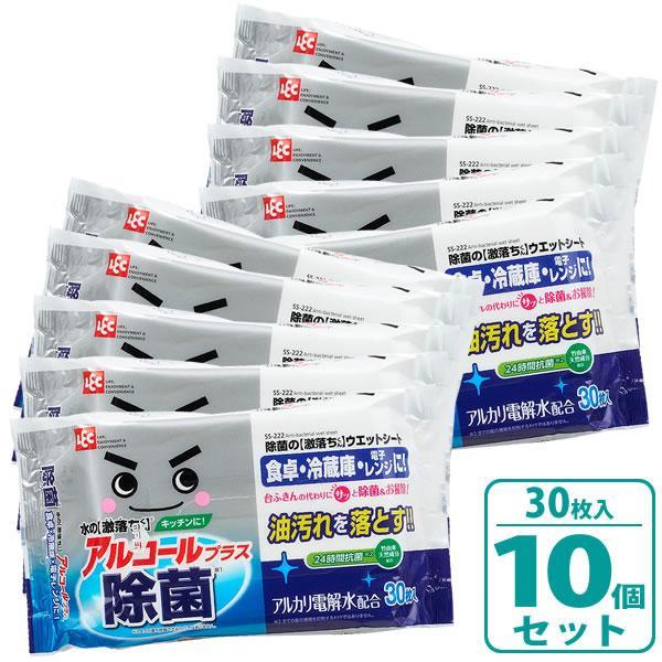 シートサイズ（約）:30×20cm材質:レーヨン、ポリエステル液性:弱アルカリ性成分:水、エタノール、アルカリ電解水、pH安定剤、除菌剤、モウソウチク抽出物パック入数:30枚品番:SS-222製造国:日本メーカー:レック