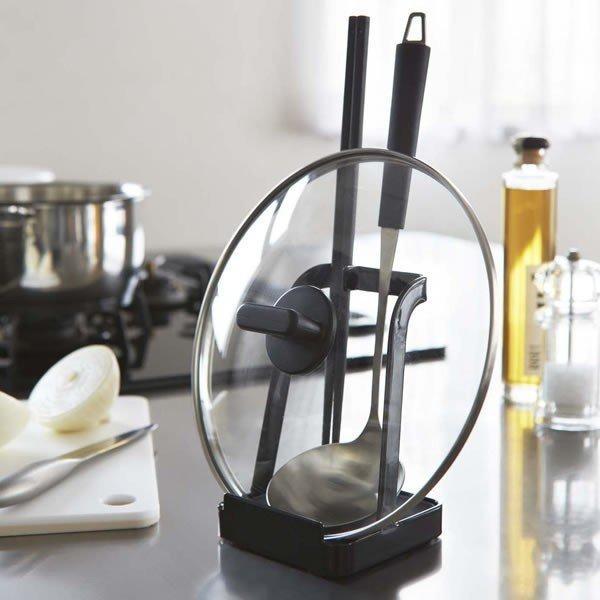 山崎実業 おたま鍋蓋スタンドタワー ブラック