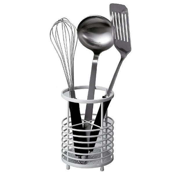 サイズ(約):直径10.6×高さ15.2cm材質:本体/鉄(樹脂コーティング)　脚ゴム/塩化ビニル樹脂製造国:中国メーカー:アスベル菜箸 キッチンツール 収納 カトラリー収納 料理道具立て スタンド ホルダー ラック ケース 菜箸立て カト...