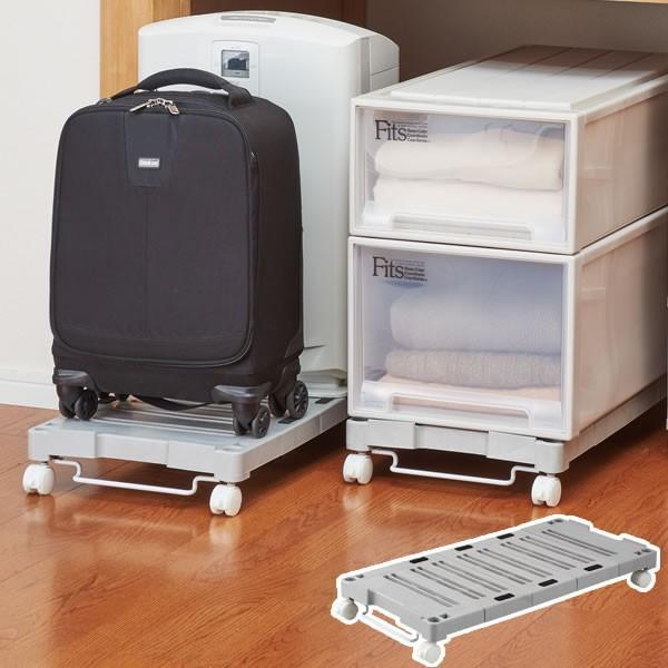 他サイト： 押入れ収納 PROfix ピタッ!と伸びるんキャリー(1台入) ベージュ ｜ キャリーカート 平台車 押し入れ コンパクト 小さい 台車 移動の商品画像