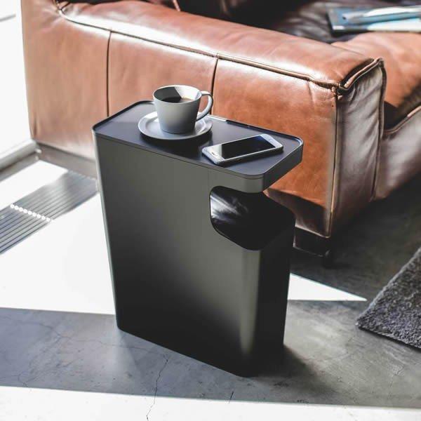 他サイト： 山崎実業 ゴミ箱 tower タワー ダストボックス＆サイドテーブル ブラック 3989 ｜ サイドテーブル ナイトテーブル ベッドサイド ごみ箱の商品画像